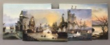 Group of 4 Giclee on canvas ship paintings