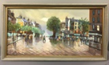 Framed artwork painting of a French Boulevard