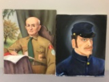 2 portrait paintings on canvas