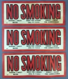 Group of 3 Vintage Paper No Smoking Signs