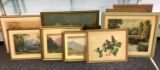 Group of 11 pieces of framed artwork