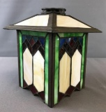 Vintage stained glass/slag glass lantern shade