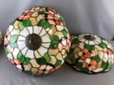 Group Of 3 Vintage Tiffany style hanging lamp shades