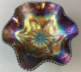 Vintage Carnical Glass Purple Bowl