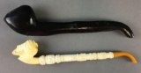Vintage Meerschaum Tobacco Pipe in Satin Lined Case