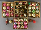 Group of 52 Vintage Mercury Glass Christmas Ornaments and more
