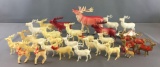 Group of Vintage Plastic/Celluloid Christmas Reindeer