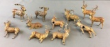 Group of 11 Vintage Metal Reindeer
