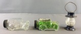 Group of 3 Vintage Glass Candy Containers