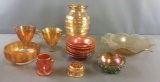 Group of Vintage Marigold Carnival Glass Dishes and more
