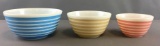 Group of 3 Vintage Stacking Striped Pyrex Nesting Bowls