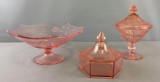 Group of 3 Vintage Pink Depression Glass Dishes