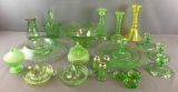 Large Group of Vintage Green Depression Glass and more