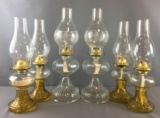 Group of 6 Vintage Oil Lamps