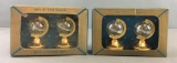 Group of 2 Globe Salt and Pepper Shakers In Original Boxes