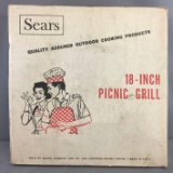 Vintage Sears 18 inch Picnic Grill In Original Box
