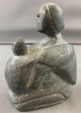 Inuit Eskimo Soapstone carving mother and baby