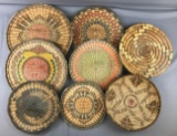 Group of 8 Native American Baskets and lids