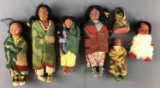 Group of 7 Vintage Native American Dolls