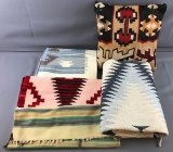 Group of Native American Rugs and pillow