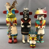 Group of 4 vintage kachina dolls