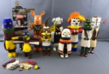 Group of hand crafted Kachina Dolls