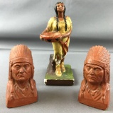 Group of 3 Native American figurines