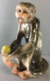 Vintage Pottery Monkey Statue