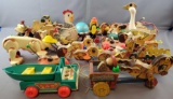 Large lot of Vintage Pull Toys