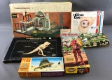 Group of 6 vintage model kits, power plant, dinos, and more