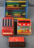 Group of 4 math/addition toys/abacus