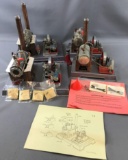 Group of 4 vintage Wilesco steam engine toys