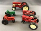Group of 5 vintage toy tractors