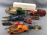 Group of 14 vintage metal toys