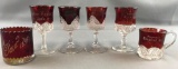 Group of 5 miniature souvenir glasses