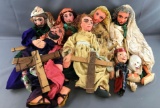 Group of handmade puppets