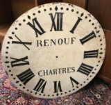 Antique Metal Clock Face Renouf Chartres