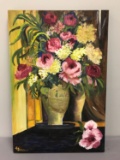 Still life floral oil painting on canvas