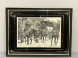 Thulstrup engraving A Relay on the old Boston Post Road framed