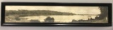 Framed panoramic antique photo of lake