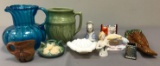 Group of Vintage glass, pottery, porcelain pieces