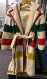 Vintage striped wool womens coat