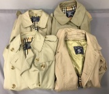 Group of 4 Vintage Burberrys Trench Coats