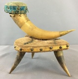 Antique Primitive Horn Pincushion
