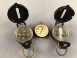 Group of 3 compasses