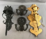 Group of 4 wall sconces