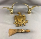 Group of 4 decorative brass pieces