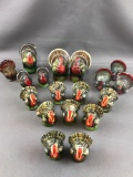 Group of 18 vintage turkey figurines