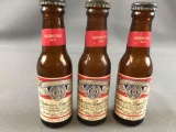Group of 3 vintage miniature Budweiser Lager Beer bottle salt shakers