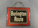 Vintage Burlington Route RR route sign